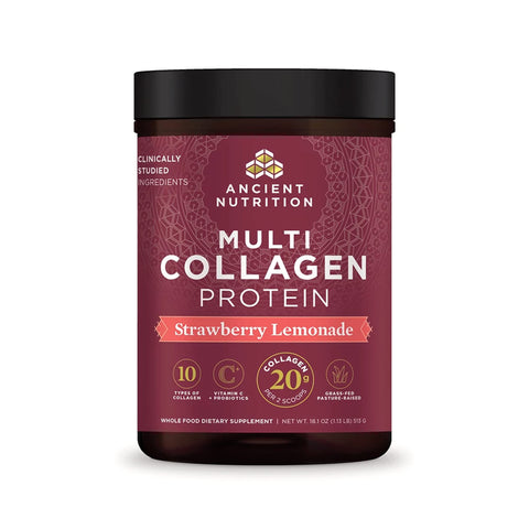 Ancient Nutrition Collagen Powder Protein with Probiotics, Unflavored Multi Collagen Protein with Vitamin C, 45 Servings, Hydrolyzed Collagen Peptides Supports Skin and Nails, Gut Health, 16oz