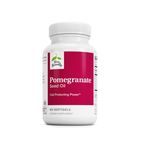 Terry Naturally Pomegranate Seed Oil - Dietary Supplement to Support Cardiovascular Health - Herbal Non-GMO Supplement with Omega-5 & Pomegranate Extract - 60 Softgels