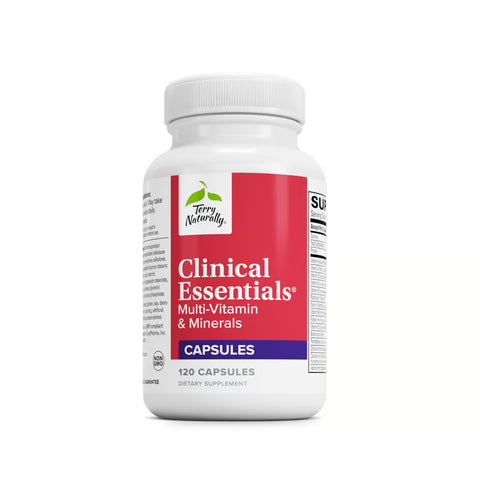 Terry Naturally Clinical Essentials - Supplement to Aid Bone, Cardiovascular & Immune Health - Supplement with Chelated Minerals - Supplement with B-Vitamins & Vitamin C - 120 Capsules