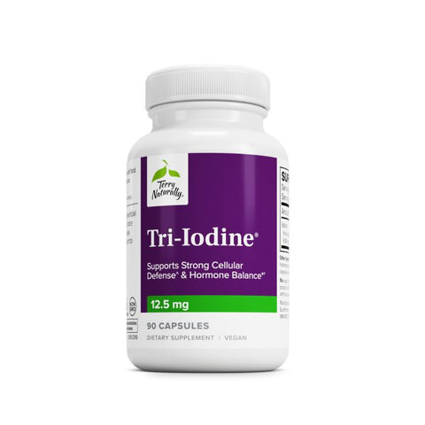 Terry Naturally Tri-Iodine - Dietary Supplement for Breast & Prostate Health Support - Healthy Thyroid Function Supplement Aid - 12.5mg, 180 Capsules