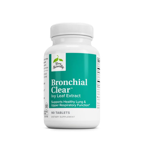 Terry Naturally Bronchial Clear Ivy Leaf Extract Chewable - Lung & Respiratory Health Support Supplement - Dietary Supplement with English Ivy Leaf Extract - 90 Chewable Tablets (90 Servings)