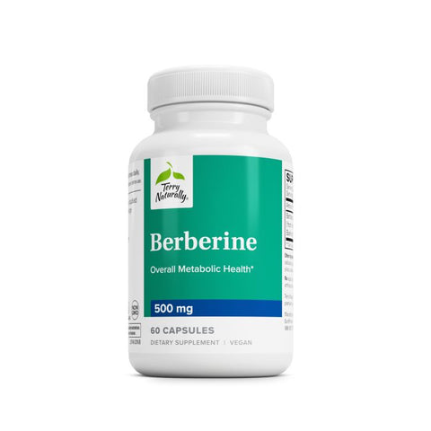 Terry Naturally Berberine - Dietary Supplement with Berberine - Liver Health Supplement for Metabolism Support - Joint Health Support for Men & Women - 60 Capsules