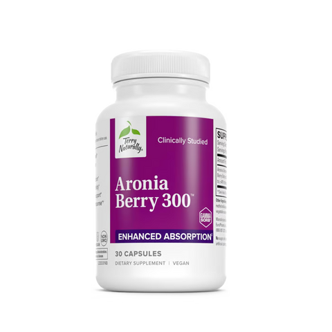 Terry Naturally Aronia Berry 300 - Antioxidant Supplement for Heart & Cellular Health - Vegan & Gluten-Free - 30 Capsules (30 Servings)
