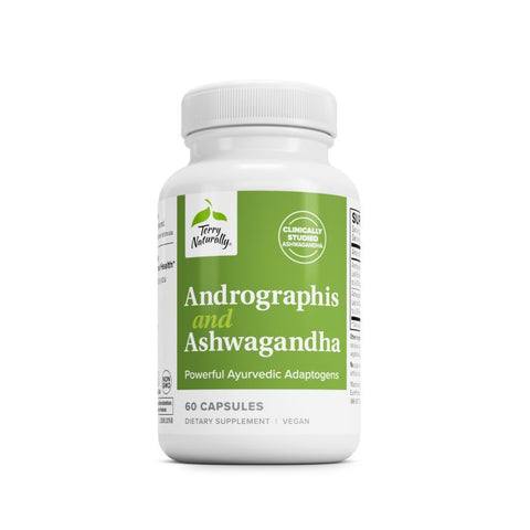 Terry Naturally Andrographis and Ashwagandha - Immune System Support Supplement - Support Energy & Healthy Stress Response - Energy Support Supplement - 60 Capsules (60 Servings)