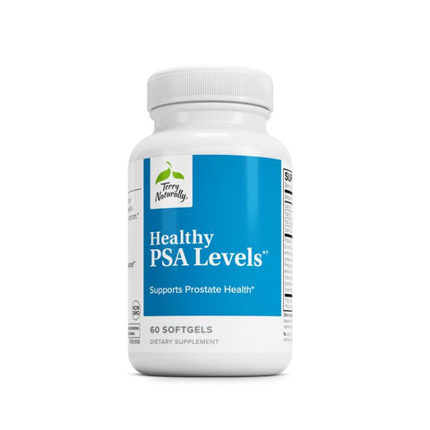 Terry Naturally Healthy PSA Levels - Dietary Supplement for Healthy Prostate & Hormone Balance Support - Herbal Supplement with Curcumin, Turmeric Essential Oil & Grape Seed Extract - 60 Softgels