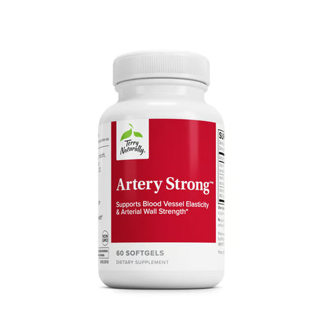 Terry Naturally Artery Strong - Cardio Health & Vascular Elasticity and Strength Support - Cardiovascular Support Supplement with Vitamins A & D3 - Aids Blood Vessel Elasticity - 60 Softgels