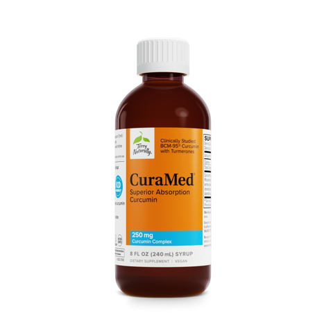 Terry Naturally CuraMed Syrup - Brain & Immune Health Support Supplement - Curcumin Absorption Formula with Turmeric Essential Oil - Gluten-Free & Vegan Supplement - 8 fl oz