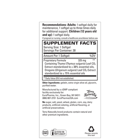 Terry Naturally Bacteril Extra Strength - Immune, GI Health & Digestive Support Supplement - Gluten-Free & Dairy-Free - 30 Softgels (30 Servings)