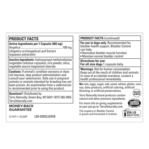 Terry Naturally, Animal Health, Bladder Control, 30 Capsules