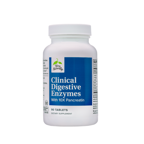Terry Naturally Clinical Digestive Enzymes - Digestion Supplement for Nutrient Absorption - Includes Undiluted Pancreatic Enzymes - Gluten-Free, Dairy-Free & Non-Soy - 90 Tablets (45 Servings)
