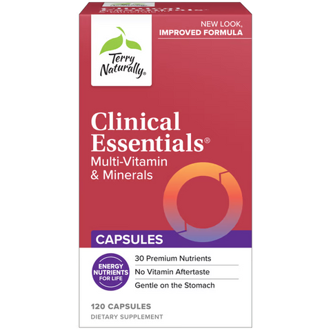 Terry Naturally Clinical Essentials - Supplement to Aid Bone, Cardiovascular & Immune Health - Supplement with Chelated Minerals - Supplement with B-Vitamins & Vitamin C - 120 Capsules