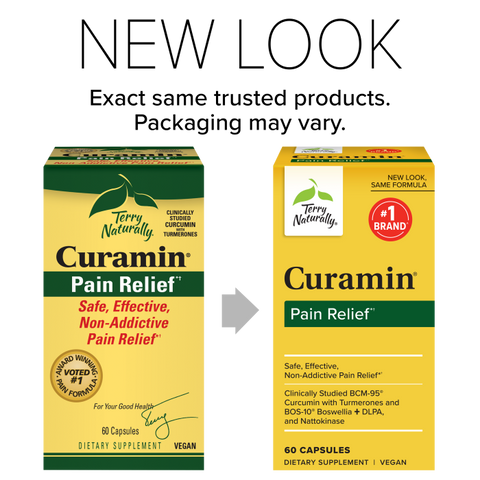 Terry Naturally Curamin - Support Occasional Aches with Curcumin from Turmeric, Boswellia, DLPA & Nattokinase - Non-GMO, Vegan & Gluten-Free