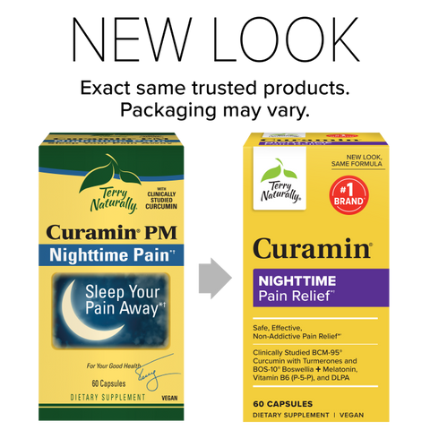 Terry Naturally Curamin Nighttime - Curcumin & DLPA Capsule Supplement - Non-GMO Supplement to Support Healthy Sleep & Relaxation - Herbal Supplement with Melatonin