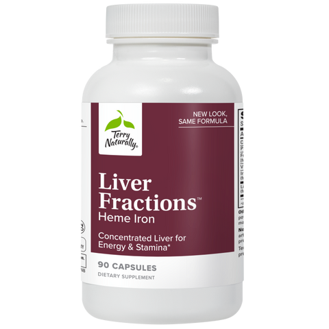 Terry Naturally Liver Fractions - Endurance & Energy Support with Gentle Iron - Dietary Supplement Supports Healthy Red Blood Cell Formation - Iron Supplement for Liver Health - 90 Capsules