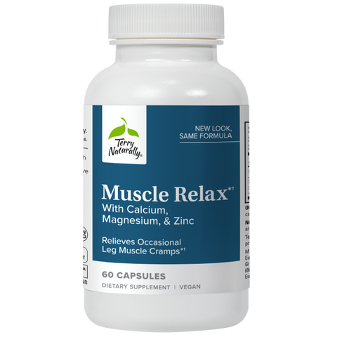 Terry Naturally Muscle Relax - Supplement to Support Nervous System, Muscle Relaxation & Sleep - Muscle Relaxant Supplement with Calcium, Magnesium & ZInc - Respiratory Health Aid - 60 Capsules