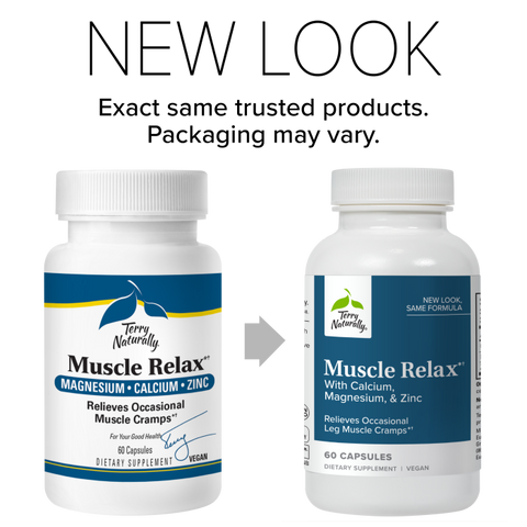Terry Naturally Muscle Relax - Supplement to Support Nervous System, Muscle Relaxation & Sleep - Muscle Relaxant Supplement with Calcium, Magnesium & ZInc - Respiratory Health Aid - 60 Capsules