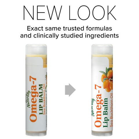 Terry Naturally Omega 7 Lip Balm - Hydrating Lip Care for Dry & Cracked Lips - Moisturizing Lip Balm with Organic Beeswax & Coconut Oil - Sea Buckthorn Seed Oil for Soothing Lip Care (.15 oz)