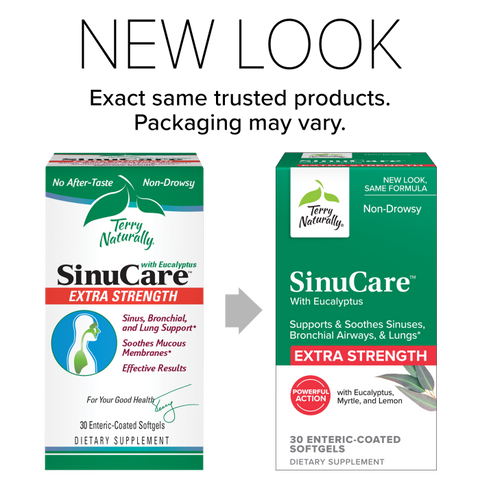Terry Naturally SinuCare Extra Strength - Dietary Supplement with Eucalyptus & Myrtle - Immune & Lung Health Support - Supplement Formula to Aid Sinus Health - 30 Softgels