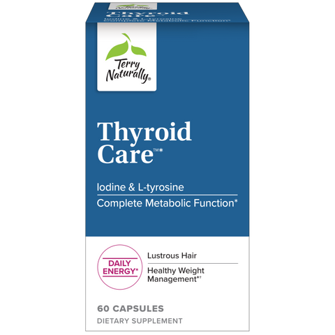 Terry Naturally Thyroid Care - Immune Health & Energy Support Formula - Nutritional Supplement with Iodine for Thyroid Health Support - Wellness Supplement with L-Tyrosine