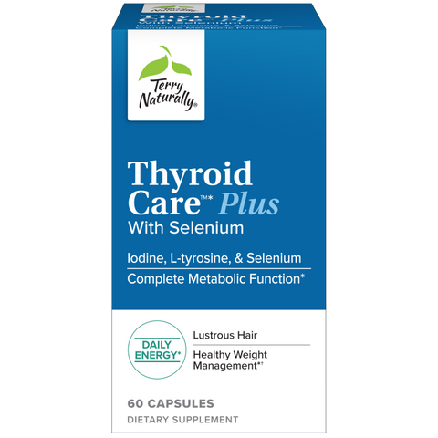 Terry Naturally Thyroid Care Plus - Supplement to Aid Thyroid - Dietary Supplement for Energy & Healthy Hair Support - L-Tyrosine & Selenium