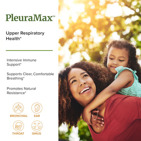 Terry Naturally PleuraMax - Upper Respiratory Health Supplement - Sourced from Oyster Mushrooms - Includes Vitamin C for Immune Support - Vegan & Non-GMO - 30 Capsules (30 Servings)