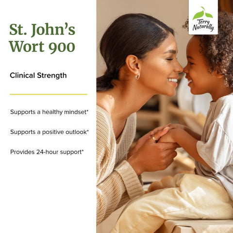 Terry Naturally St John's Wort 900-60 Tablets - Provides Full Clinical Dose - Non-GMO, Vegan, Gluten Free - 60 Servings