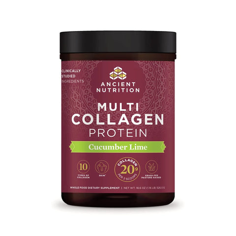 Ancient Nutrition Collagen Powder Protein with Probiotics, Unflavored Multi Collagen Protein with Vitamin C, 45 Servings, Hydrolyzed Collagen Peptides Supports Skin and Nails, Gut Health, 16oz