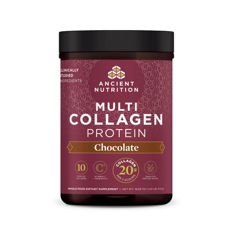 Ancient Nutrition Collagen Powder Protein with Probiotics, Unflavored Multi Collagen Protein with Vitamin C, 45 Servings, Hydrolyzed Collagen Peptides Supports Skin and Nails, Gut Health, 16oz